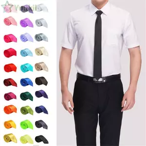 Cà vạt YUUKII Slim Neck Skinny Plain Silk