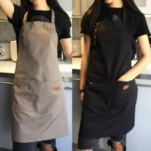 Novo Chef Garçom Café Loja Cor Pura Avental De Cozinha Para Mulher Homens Churrasco Cabeleireiro Aventais Babadores Aces
