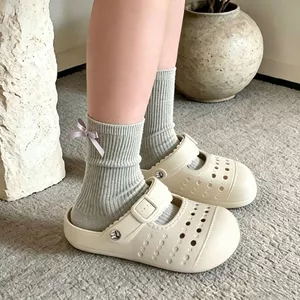 Mary Jane Dép Nữ Mùa Hè Phù Hợp Với Giày Đi Biển Hàng Ngày Lỗ EVA Lười Baotou Dép