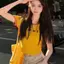 Thiết kế in chữ Màu sắc tương phản Cổ tròn tay ngắn ôm vừa vặn Áo thun ngắn Hot Girl