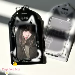 TOPTOOLCX Photocard, Giá đỡ Photocard lưu trữ ảnh 3 inch mèo đen, Vỏ bảo vệ hình ảnh thần tượng đa chức năng