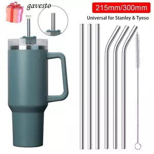 GAVESTO 1 Ống Hút Inox, Ống Hút Cốc Uống 6 Mm 8 Mm, Ống Hút Thay Thế Bạc Có Thể Tái Sử Dụng Thẳng Bent Cho 30oz 40oz Tyeso Cup