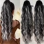 WEETW Water Wave Tóc Giả Đuôi Ngựa, Tổng Hợp 26Inch Dài Xoăn Đuôi Ngựa Nối Dài, Làm Nổi Bật Tự Nhiên Lông Tơ Móng Vuốt Kẹp Đuôi Ngựa Tóc Giả Cho Nữ