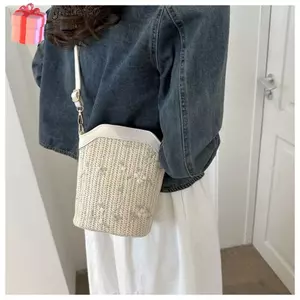 Túi Xô Dệt GAVESTO, Túi Đeo Ngang Nữ Dung Tích Cao Cấp Túi Tay Cầm Rỗng, Túi Móc Thời Trang Retro Dây Kéo Đóng Cửa Túi Tote Mùa Hè