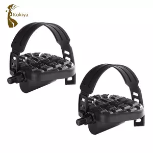 1 Đôi Bàn Đạp Cho Xe Đạp Tập Thể Dục Được trang bị dây đeo. Hợp kim nhôm chắc chắn. Vỏ bụi kín. Xây dựng nền tảng.