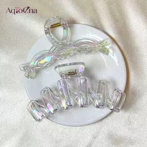 AqToCna Nữ Vuốt Tóc Phong Cách Hàn Quốc Nhựa Trong Suốt Kẹp Tóc Đuôi Ngựa Móng Vuốt Kẹp Cua Phụ Kiện Tóc Mũ AqToCna