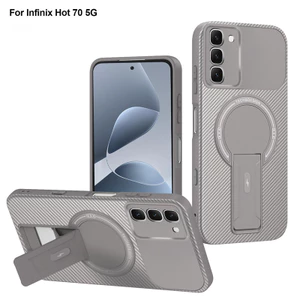 Ốp điện thoại từ tính họa tiết sợi Carbon cho INFINIX Hot 70 60 50 40 Pro Plus 60I 50I I40I Note 60 50 40 Pro + vỏ khung gấp 9Hidden thông minh PC + vỏ chống rơi viền mềm