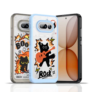 For Nothing Điện thoại 4A Pro 3A Pro 2 2A "Rock Cat" "Boom Cat" Vỏ điện thoại trong suốt cứng / Vỏ điện thoại không có gì chống sốc