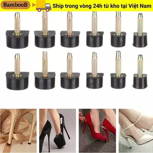 BAMBOOB 10 Chiếc Stiletto Thay Thế Nút Chặn Gót Đen Bảo Vệ Sửa Chữa Giày Cao Gót Đầu Vòi