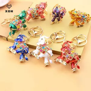 Quà tặng dự tiệc dành cho phụ nữ Full Kim cương giả 3D Móc khóa voi Mặt dây chuyền sang trọng Túi chìa khóa Charms Trang trí Phụ kiện trang sức cho bé gái Tiệc [Mina]