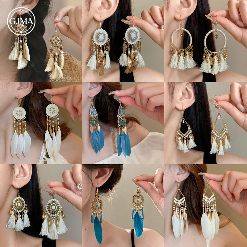 Bông tai móc tai tua rua phong cách dân tộc Bohemian thời trang thiết kế sáng tạo phụ kiện dành cho nữ