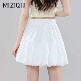 Ngọt Ngào Trắng Xếp Ly Váy Chữ a Nữ Mùa Hè Phong Cách Mới Cao Cấp Ôm Hơn Nhìn Váy Hoa Bud Mây Váy Pettiskirt