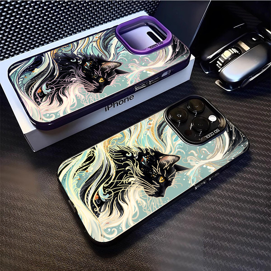 Ốp điện thoại mờ hình chú mèo may mắn của Kanagawa cho iPhone 17 Pro Max 16 Pro / 15 14 13 iPhone 12 11 X Xr 7 8 SE Vỏ iPhone chống sốc
