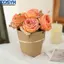 <cosyh>Realistic Artificial Roses Potted Plants Silk Cloth Flowers for Home Decor