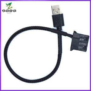 4Pin Quạt Sang USB Cáp Chuyển Đổi 4Pin Máy Tính PC Quạt Nguồn Cáp Kết Nối Adapter (Đen) zhenghtr