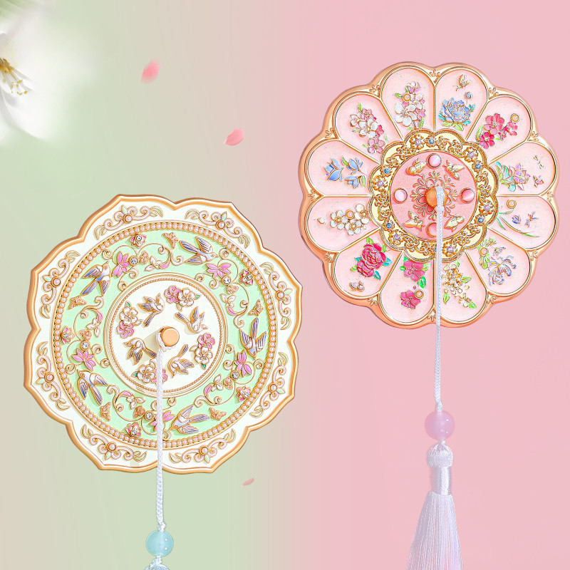Gương Cầm Tay Nữ Thần Mười Hai Hoa – Hợp Kim Nhẹ Bền, Gương Trang điểm Mini Gập Di động,Quà Tặng Bạn Thân