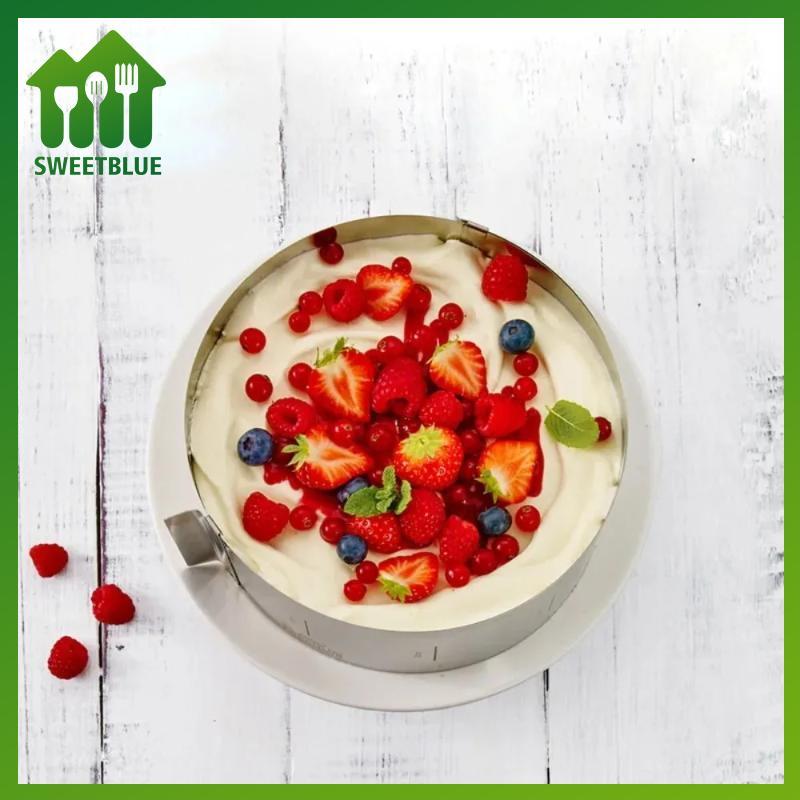 SWEET Khuôn bánh mousse tròn inox điều chỉnh được, vòng nướng bánh đa năng DIY, dụng cụ làm bánh chuyên dụng