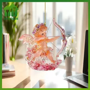 SWEET Cây Giáng Sinh Acrylic Giáng Sinh Trang Trí Cho Bé Trang Trí Ngày Lễ Tình Nhân Mặt Dây Chuyền Thiên Thần Mặt Dây Chuyền Chiếu Hậu Phụ Kiện n