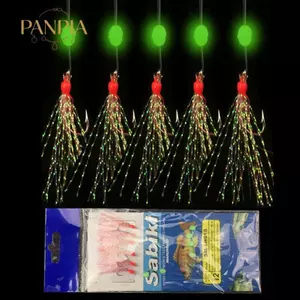 PNPIA- 6 Cái / bộ Mồi Dây Dài Dạ Quang Mồi Câu Cá Dây Thép Carbon Móc Cá