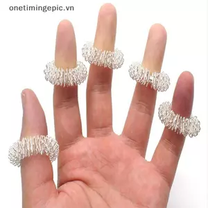 VFZ 10 Chiếc Thép Không Gỉ Ngón Tay Massage Vòng Châm Cứu Trị Liệu Thư Giãn Máu OTE