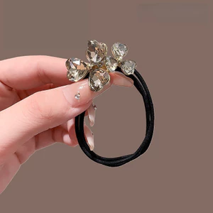 MAUROPOLI Phong Cách Mới Đơn Giản Hoa Pha Lê Dây Tóc Tươi Độ Đàn Hồi Cao Đuôi Ngựa Bóng Băng Đô