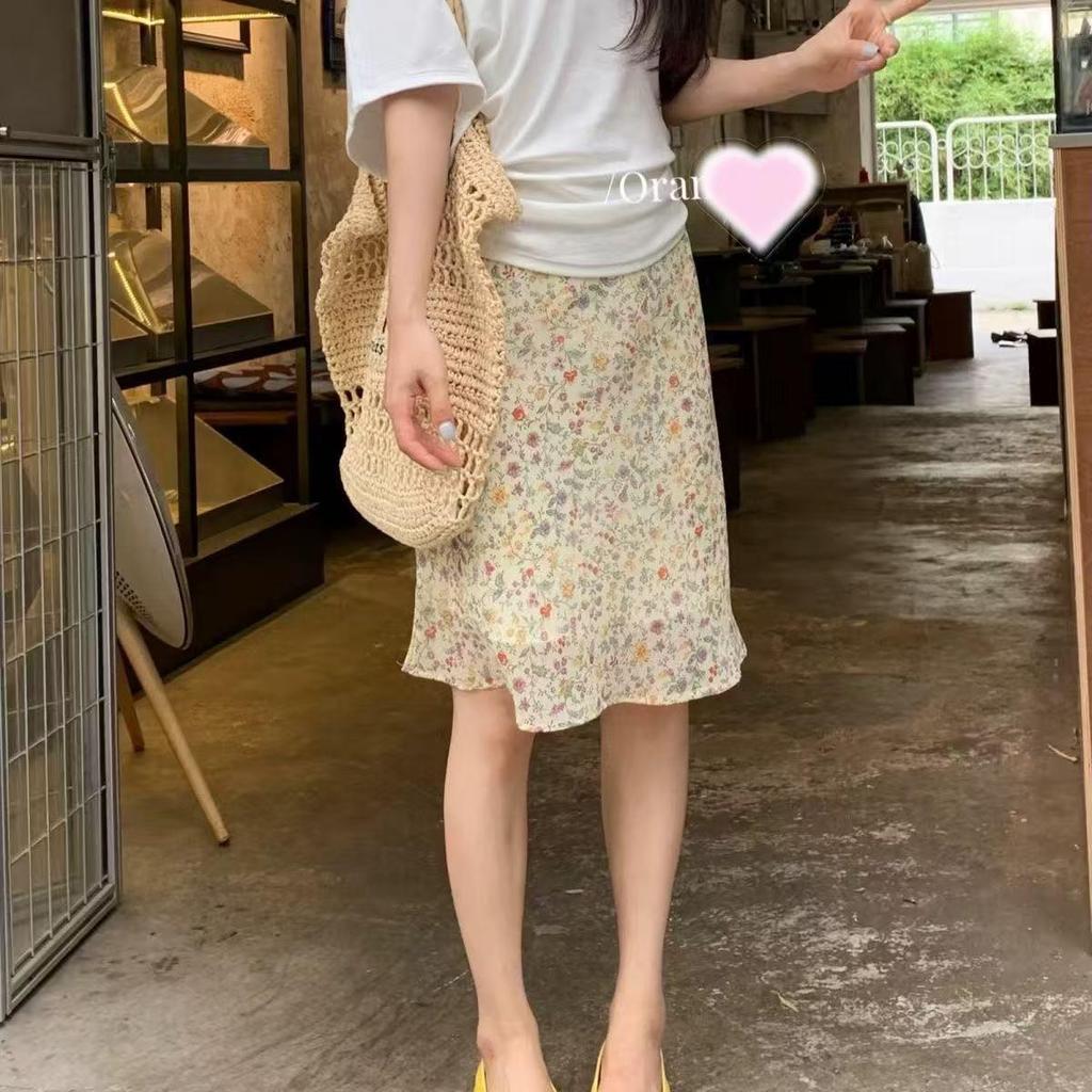 [Hàng mới về] Váy ngắn hoa giảm tuổi phong cách Hàn Quốc dành cho nữ Thiết kế mùa hè Thắt lưng co giãn thon gọn hơn Nhìn phù hợp
