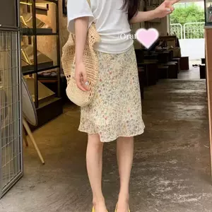 Váy ngắn hoa giảm tuổi phong cách Hàn Quốc dành cho nữ Thiết kế mùa hè Thắt lưng co giãn thon gọn hơn Nhìn phù hợp