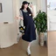 Trang phục bà bầu Mùa hè mặc ngoài giả hai mảnh Plus Size Váy giảm tuổi