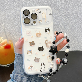 Phim Hoạt Hình Mèo + Vòng Tay Cho iphone17promax 16promax 15promax 15pro iphone15 14promax Vỏ TPU iphone mới chống bụi