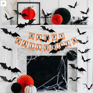 Halloween Dơi Trang Trí Tường Chống Thấm Nước Đen Ma Quái Dơi Dán Trang Trí Tiệc Trong Nhà