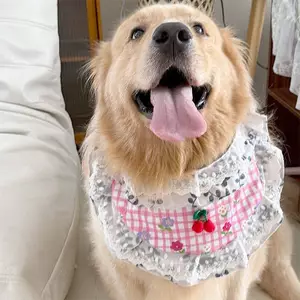 Yếm Phong Cách Mới Thú Cưng Nước Bọt Yếm Samoyed Trang Sức Chó Lớn Dễ Thương Chó Border Shepherd Golden Retriever Khăn quàng cổ