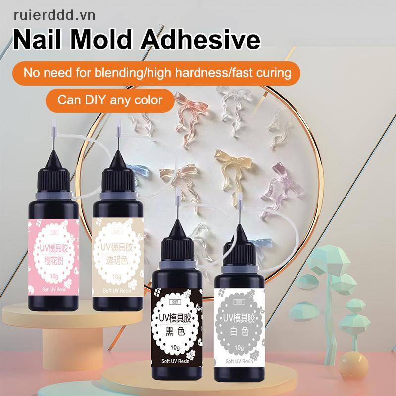 # ruierdd # 10g Gel Khắc Cho Khuôn Làm Móng Tay UV Gel Pha Lê Màu Hồng Keo Trong Suốt 3D Acrylic Khuôn Dụng Cụ Làm Móng Tay Saloon DIY Nail Art Gule.