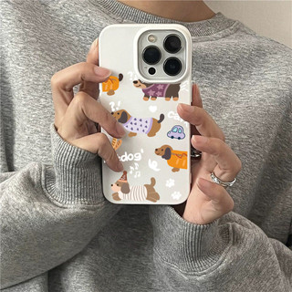 Ốp Lưng IPhone 13 15 11 17 16 12 14 ProMax  Chó xúc xích dễ thương 7 8Plus XR X XS Max