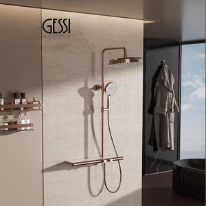Bộ vòi sen điều nhiệt toàn bộ bằng đồng GESSI của Ý, vòi sen thác nước cho phòng tắm