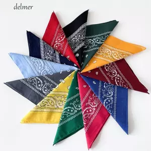 DELMER Khăn vuông nhỏ, Khăn quàng cổ Dây buộc tóc Tam giác Khăn quàng cổ hạt điều Khăn quàng cổ in hình hạt điều, Khăn quàng đầu phù hợp Khăn quàng cổ Cotton và vải lanh in lụa Khăn quàng cổ nữ