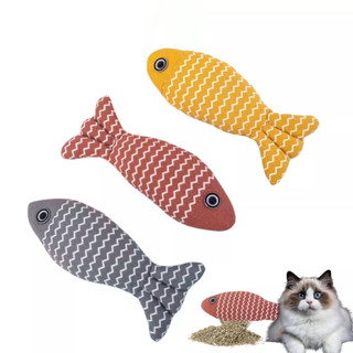 Thú bông catnip cho chó mèo, cá nhồi cỏ mèo, gấu bông hình cá cho mèo - lutpet