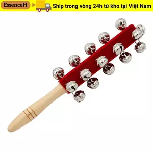 ESSENCEH Tay Lục Lạc Chuông, Orff Nhạc Cụ Lắc Đồ Chơi 21 Chuông Thanh, Vải Nhung Đỏ Đồ Chơi Trẻ Em Trống Dính Chuông