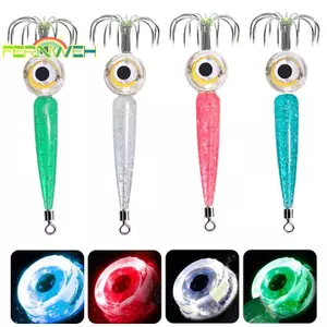 Mồi đánh bóng Đèn LED biển sâu phát sáng phát sáng mực mực Jig móc câu cho phụ kiện câu cá biển [MỚI]