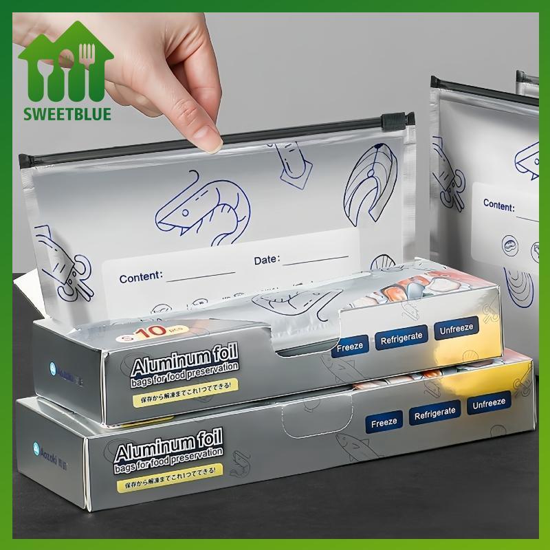 SWEET Túi đựng giấy nhôm có thể tái sử dụng 10 chiếc để đóng băng và bảo vệ thực phẩm hiệu quả n