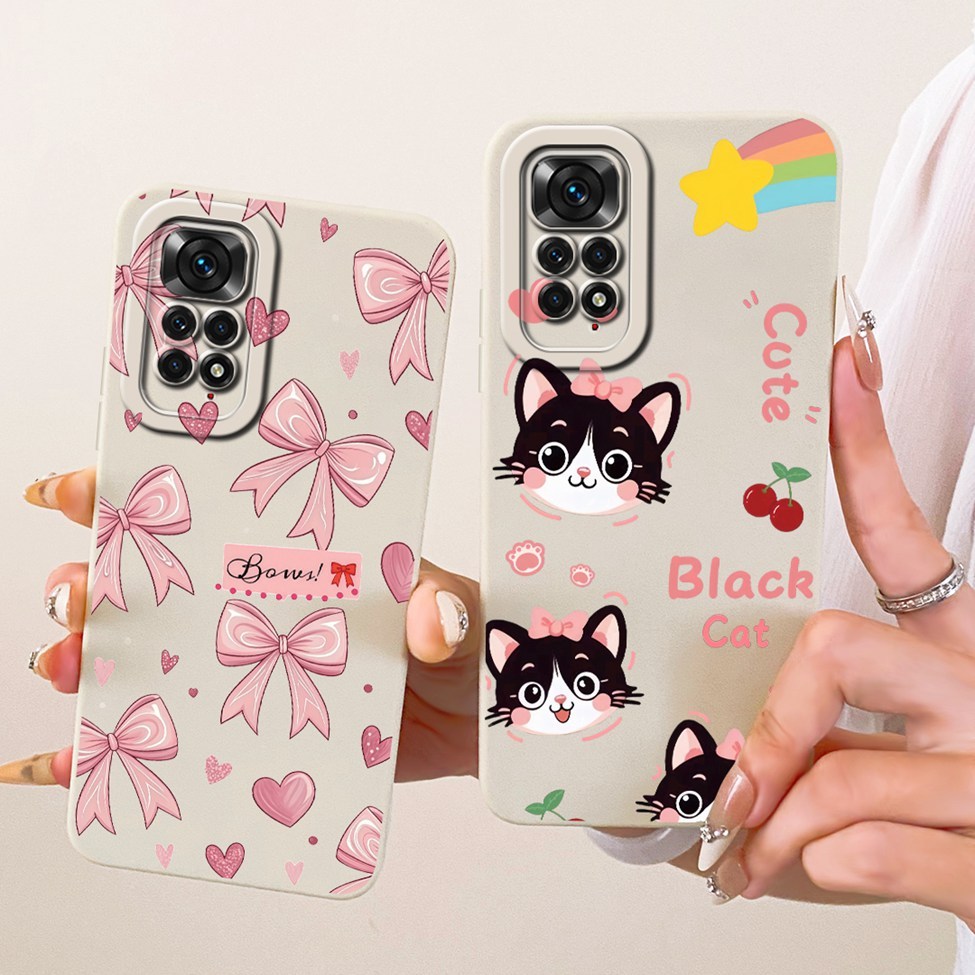 6.43 '' Dành Cho Redmi Note 11 4G Dành Cho Redmi Note 11S Vỏ Mèo Dễ Thương Thời Trang Sang Trọng Tình Yêu Sơn Ngộ nghĩnh Vỏ Silicon Chống Sốc