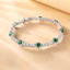 FANCIME "Noble Allure" May Birthstone Emerald Station Vòng tay bạc Sterling