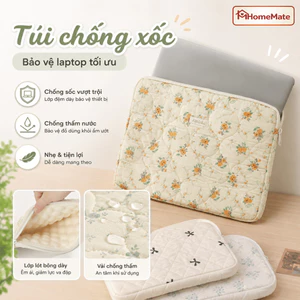 Túi Chống Sốc Laptop HomeMate Vải Chần Bông Dễ Thương, Túi Đựng MacBook iPad Chống Va Đập Nhẹ Gọn Thời Trang