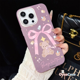 Ruy Băng Nơ Gấu IMD Lấp Lánh Dành Cho Huawei Pura 90 Ultra 80 Pro Plus Ultra Nova 14 Pro Ultra Y72S Y72 Y63 4G Honor 600 Pro X7D X5D Plus Magic 8 Lite Vỏ Màu Kẹo Hoạt Hình