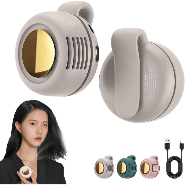 Quạt điện không cánh mini cầm tay im lặng, Quạt không cánh mini có kẹp, Quạt cổ không cánh nhỏ rảnh tay 3 tốc độ Quạt cổ không cánh, Kẹp quạt nhỏ có thể sạc lại trên áo sơ mi (