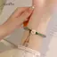AqToCna Đào Hoa Ngọc Vòng Tay Dành Cho Nữ Cô Gái Thời Trang Trung Quốc Cổ Mã Não Đỏ Hạt Charm Vòng Tay Dệt Tay Dây Trang Sức Quà Tặng AqToCna