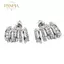PNPIA- 1 Đôi Bông Tai Cong zircon Đồng Kẻ Sọc Màu Bạc Móng Vuốt Bông Tai Tinh Tế Nữ Cong Cao Cấp Bông Tai Trang Sức Thời Trang Cho Nữ Bé Gái