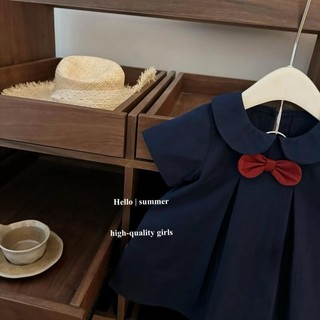 Phong Cách Nhật Bản Preppy Phong Cách Bé Gái jk Nơ Dễ Thương Đồng Phục Tay Ngắn Công Chúa Váy Cô Gái Búp Bê Cổ Đầm
