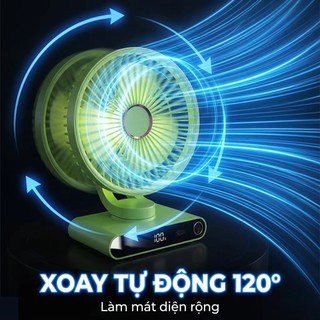 [VINZEO 2026] Quạt Đa Năng 3-Trong-1 F26 Pro - Treo Tường / Để Bàn / Treo Màn Hình - Màn Hình LED & Đèn Ngủ Decor - Pin Cực Trâu [Bảo Hành 1 Đổi 1 TRONG 12 THÁNG]