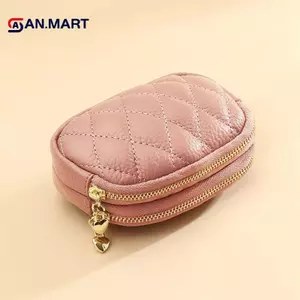AN.MART Mới Thời Trang Thường Ngày Lưới Kim Cương Dây Kéo Ví Đựng Tiền Xu Cho Nữ Túi Đựng Thẻ Mini VN