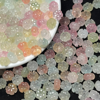 ((10 Cái) Pha Lê Đá Tricolor 8 Mm Bí Ngô Rời Hạt Màu Bí Ngô Hạt Tự Làm Vòng Tay Phụ Kiện Trang Sức